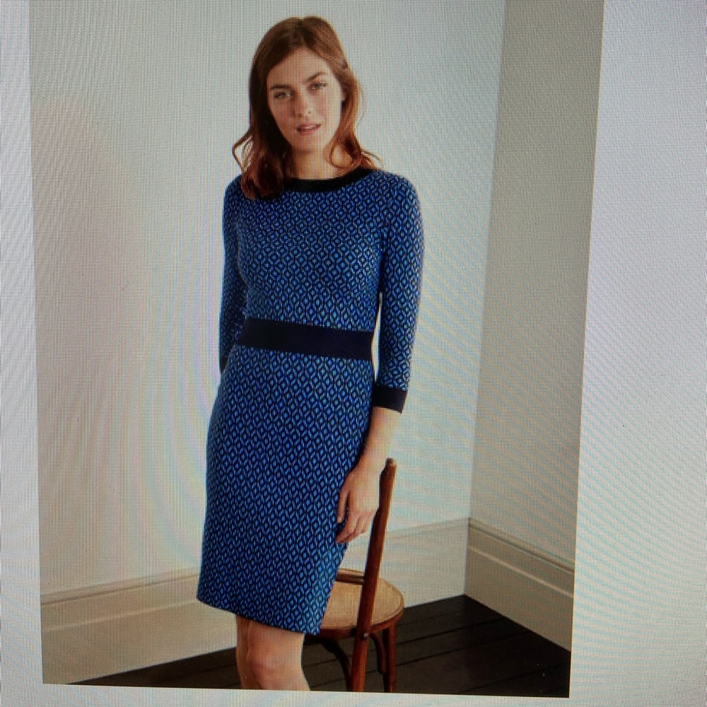 Boden phoebe knitted dress nwot blue size 6